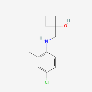 molecular formula C12H16ClNO B1485742 1-{[(4-Chloro-2-methylphenyl)amino]methyl}cyclobutan-1-ol CAS No. 2142494-93-5