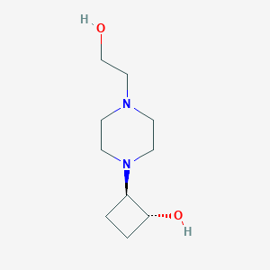 molecular formula C10H20N2O2 B1485746 反式-2-[4-(2-羟乙基)哌嗪-1-基]环丁烷-1-醇 CAS No. 2165650-37-1