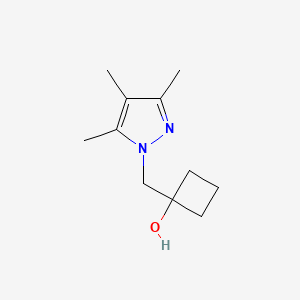 molecular formula C11H18N2O B1485752 1-[(3,4,5-trimethyl-1H-pyrazol-1-yl)methyl]cyclobutan-1-ol CAS No. 2144186-53-6