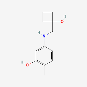 molecular formula C12H17NO2 B1485755 5-{[(1-Hydroxycyclobutyl)methyl]amino}-2-methylphenol CAS No. 2168009-40-1