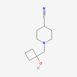 1-[(1-Hydroxycyclobutyl)methyl]piperidine-4-carbonitrile