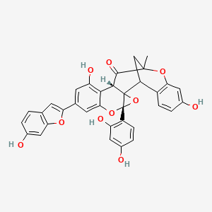 (4R,12S)-4-(2,4-dihydroxyphenyl)-10,18-dihydroxy-8-(6-hydroxy-1-benzofuran-2-yl)-14-methyl-3,5,15-trioxahexacyclo[12.7.1.02,4.02,12.06,11.016,21]docosa-6,8,10,16(21),17,19-hexaen-13-one