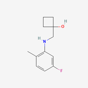 molecular formula C12H16FNO B1485761 1-{[(5-Fluoro-2-methylphenyl)amino]methyl}cyclobutan-1-ol CAS No. 2157888-45-2