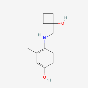 molecular formula C12H17NO2 B1485763 4-{[(1-Hydroxycyclobutyl)methyl]amino}-3-methylphenol CAS No. 2167527-62-8