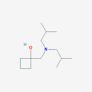 molecular formula C13H27NO B1485766 1-{[Bis(2-methylpropyl)amino]methyl}cyclobutan-1-ol CAS No. 2200460-15-5