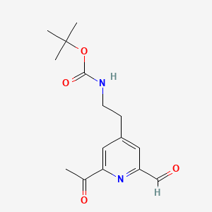 Tert-butyl 2-(2-acetyl-6-formylpyridin-4-YL)ethylcarbamate