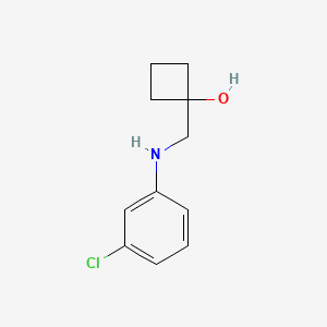molecular formula C11H14ClNO B1485771 1-{[(3-Chlorophenyl)amino]methyl}cyclobutan-1-ol CAS No. 2201012-23-7