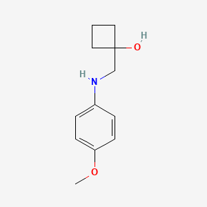 molecular formula C12H17NO2 B1485772 1-{[(4-Methoxyphenyl)amino]methyl}cyclobutan-1-ol CAS No. 2201315-32-2