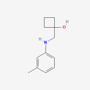 molecular formula C12H17NO B1485773 1-{[(3-Methylphenyl)amino]methyl}cyclobutan-1-ol CAS No. 2198468-59-4