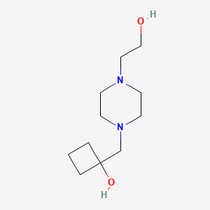 molecular formula C11H22N2O2 B1485774 1-{[4-(2-Hydroxyethyl)piperazin-1-yl]methyl}cyclobutan-1-ol CAS No. 2150401-41-3