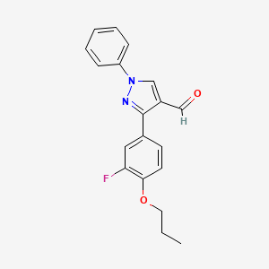 3-(3-fluoro-4-propoxyphenyl)-1-phenyl-1H-pyrazole-4-carbaldehyde