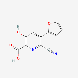 6-Cyano-5-(furan-2-yl)-3-hydroxypicolinic acid