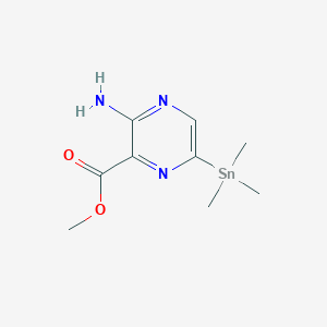 molecular formula C9H15N3O2Sn B1485790 Methyl 3-amino-6-(trimethylstannyl)pyrazine-2-carboxylate CAS No. 1874279-14-7