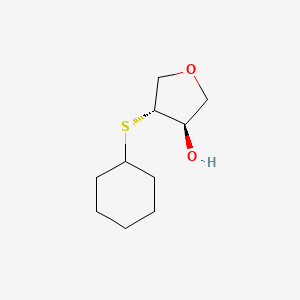 molecular formula C10H18O2S B1485794 (3R,4R)-4-(cyclohexylsulfanyl)oxolan-3-ol CAS No. 2165659-54-9