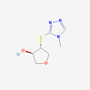 molecular formula C7H11N3O2S B1485805 (3R,4R)-4-[(4-methyl-4H-1,2,4-triazol-3-yl)sulfanyl]oxolan-3-ol CAS No. 2165721-02-6