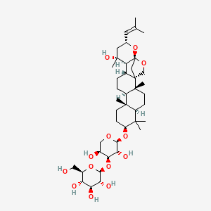 (2S,3R,4S,5S,6R)-2-[(2S,3R,4S,5S)-3,5-dihydroxy-2-[[(1S,2R,5R,7S,10R,11R,14R,15S,16R,18R,20S)-16-hydroxy-2,6,6,10,16-pentamethyl-18-(2-methylprop-1-enyl)-19,21-dioxahexacyclo[18.2.1.01,14.02,11.05,10.015,20]tricosan-7-yl]oxy]oxan-4-yl]oxy-6-(hydroxymethyl)oxane-3,4,5-triol