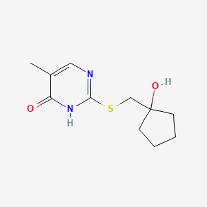 2-{[(1-Hydroxycyclopentyl)methyl]sulfanyl}-5-methylpyrimidin-4-ol