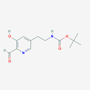 Tert-butyl 2-(6-formyl-5-hydroxypyridin-3-YL)ethylcarbamate