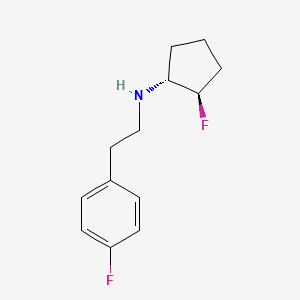 molecular formula C13H17F2N B1485814 (1R,2R)-2-fluoro-N-[2-(4-fluorophenyl)ethyl]cyclopentan-1-amine CAS No. 2165505-28-0