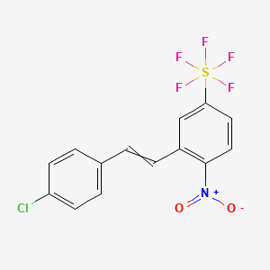 [3-[2-(4-Chlorophenyl)ethenyl]-4-nitrophenyl]-pentafluoro-lambda6-sulfane