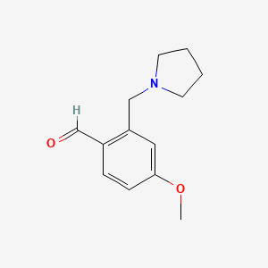 4-Methoxy-2-(pyrrolidin-1-ylmethyl)benzaldehyde