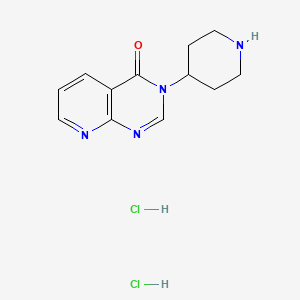 molecular formula C12H16Cl2N4O B1485823 3-(哌啶-4-基)-3H,4H-吡啶并[2,3-d]嘧啶-4-酮二盐酸盐 CAS No. 2097936-06-4