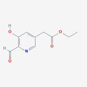 molecular formula C10H11NO4 B14858234 Ethyl (6-formyl-5-hydroxypyridin-3-YL)acetate 