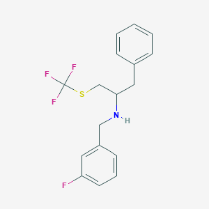 molecular formula C17H17F4NS B14858269 (1-Benzyl-2-trifluoromethylsulfanyl-ethyl)-(3-fluoro-benzyl)-amine 