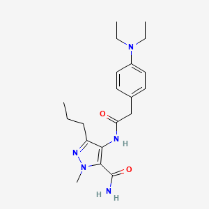 molecular formula C20H29N5O2 B1485828 4-({2-[4-(Diethylamino)phenyl]acetyl}amino)-1-methyl-3-propyl-1H-pyrazole-5-carboxamide CAS No. 2205504-34-1