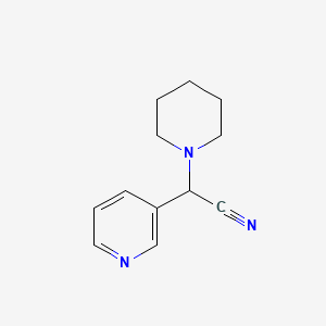 molecular formula C12H15N3 B14858300 2-(Piperidin-1-YL)-2-(pyridin-3-YL)acetonitrile 