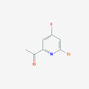 molecular formula C7H5BrFNO B14858323 1-(6-Bromo-4-fluoropyridin-2-YL)ethanone 