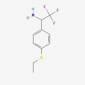 molecular formula C10H12F3NS B14858361 1-(4-Ethylsulfanyl-phenyl)-2,2,2-trifluoro-ethylamine 