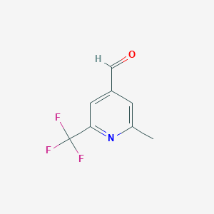 molecular formula C8H6F3NO B14858375 2-Methyl-6-(trifluoromethyl)isonicotinaldehyde 