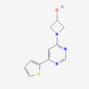molecular formula C11H11N3OS B1485838 1-[6-(Thiophen-2-yl)pyrimidin-4-yl]azetidin-3-ol CAS No. 2098043-49-1