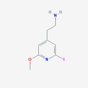 molecular formula C8H11IN2O B14858392 2-(2-Iodo-6-methoxypyridin-4-YL)ethanamine 