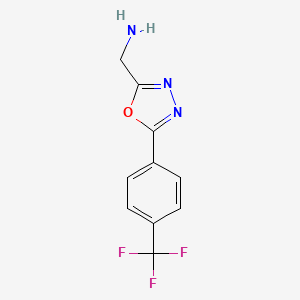 molecular formula C10H8F3N3O B14858394 (5-[4-(Trifluoromethyl)phenyl]-1,3,4-oxadiazol-2-YL)methanamine 