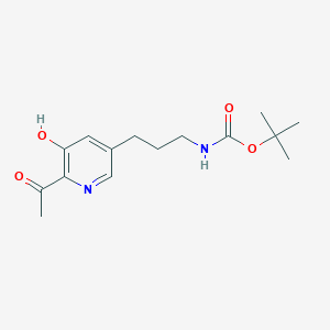 Tert-butyl 3-(6-acetyl-5-hydroxypyridin-3-YL)propylcarbamate