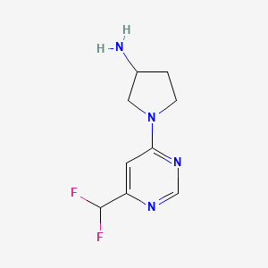molecular formula C9H12F2N4 B1485849 1-[6-(Difluoromethyl)pyrimidin-4-yl]pyrrolidin-3-amine CAS No. 2098135-32-9