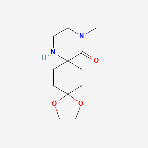 molecular formula C12H20N2O3 B1485851 12-Methyl-1,4-dioxa-9,12-diazadispiro[4.2.5.2]pentadecan-13-one CAS No. 1934885-68-3