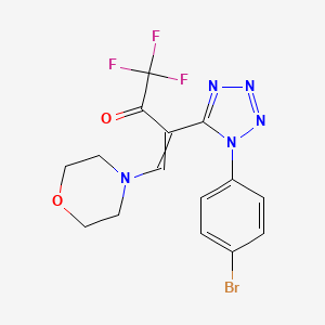 molecular formula C15H13BrF3N5O2 B14858594 3-[1-(4-bromophenyl)-1H-1,2,3,4-tetraazol-5-yl]-1,1,1-trifluoro-4-morpholinobut-3-en-2-one 