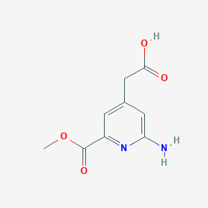 molecular formula C9H10N2O4 B14858625 [2-Amino-6-(methoxycarbonyl)pyridin-4-YL]acetic acid 