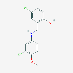 4-Chloro-2-{[(3-chloro-4-methoxyphenyl)amino]methyl}phenol