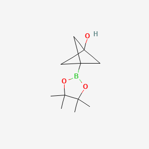 molecular formula C11H19BO3 B14858656 3-(4,4,5,5-Tetramethyl-1,3,2-dioxaborolan-2-yl)bicyclo[1.1.1]pentan-1-ol 