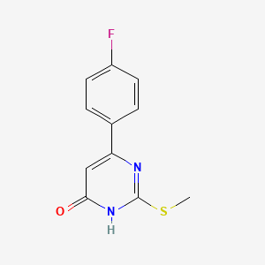 molecular formula C11H9FN2OS B1485868 6-(4-Fluorophenyl)-2-(methylsulfanyl)-4-pyrimidinol CAS No. 494778-05-1