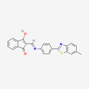 molecular formula C24H16N2O2S B1485869 2-(((4-(6-Methylbenzothiazol-2-YL)phenyl)amino)methylene)indane-1,3-dione CAS No. 423733-52-2