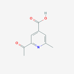 molecular formula C9H9NO3 B14858695 2-Acetyl-6-methylisonicotinic acid 