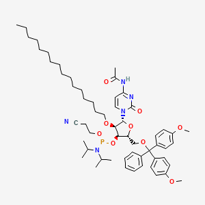 (2R,3R,4R,5R)-5-(4-acetamido-2-oxopyrimidin-1(2H)-yl)-2-((bis(4-methoxyphenyl)(phenyl)methoxy)methyl)-4-(hexadecyloxy)tetrahydrofuran-3-yl (2-cyanoethyl) diisopropylphosphoramidite