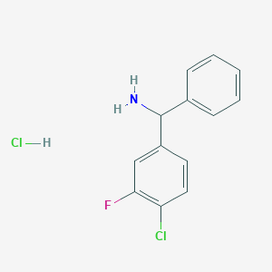 molecular formula C13H12Cl2FN B1485876 C-(4-Chloro-3-fluorophenyl)-C-phenyl-methylamine hydrochloride CAS No. 2206265-88-3