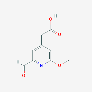 molecular formula C9H9NO4 B14858792 (2-Formyl-6-methoxypyridin-4-YL)acetic acid 