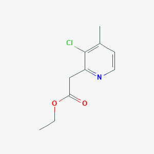 molecular formula C10H12ClNO2 B14858804 Ethyl 2-(3-chloro-4-methylpyridin-2-YL)acetate 